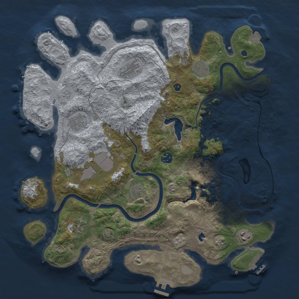 Rust Map: Procedural Map, Size: 4000, Seed: 282, 15 Monuments