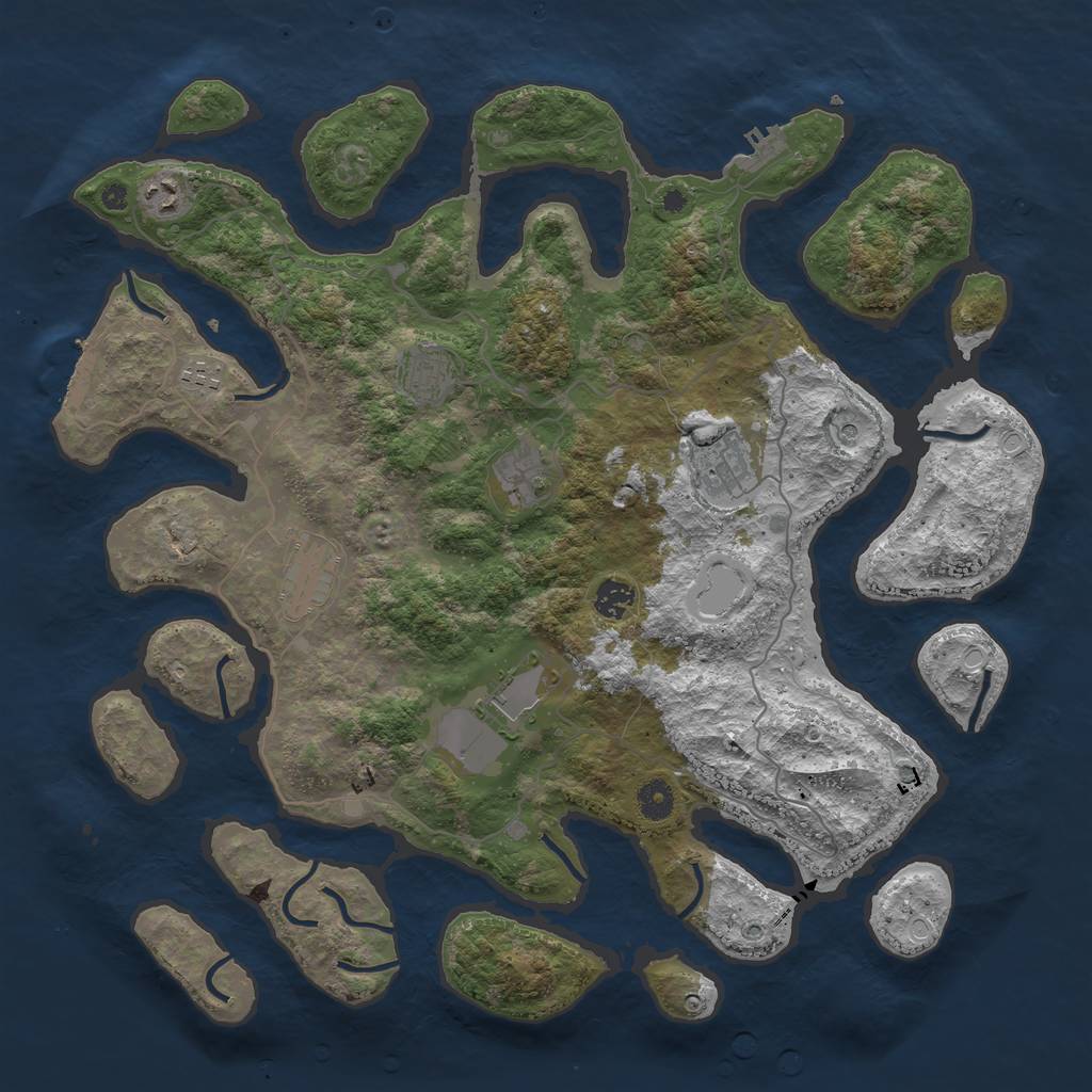 Rust Map: Procedural Map, Size: 4250, Seed: 456378, 16 Monuments