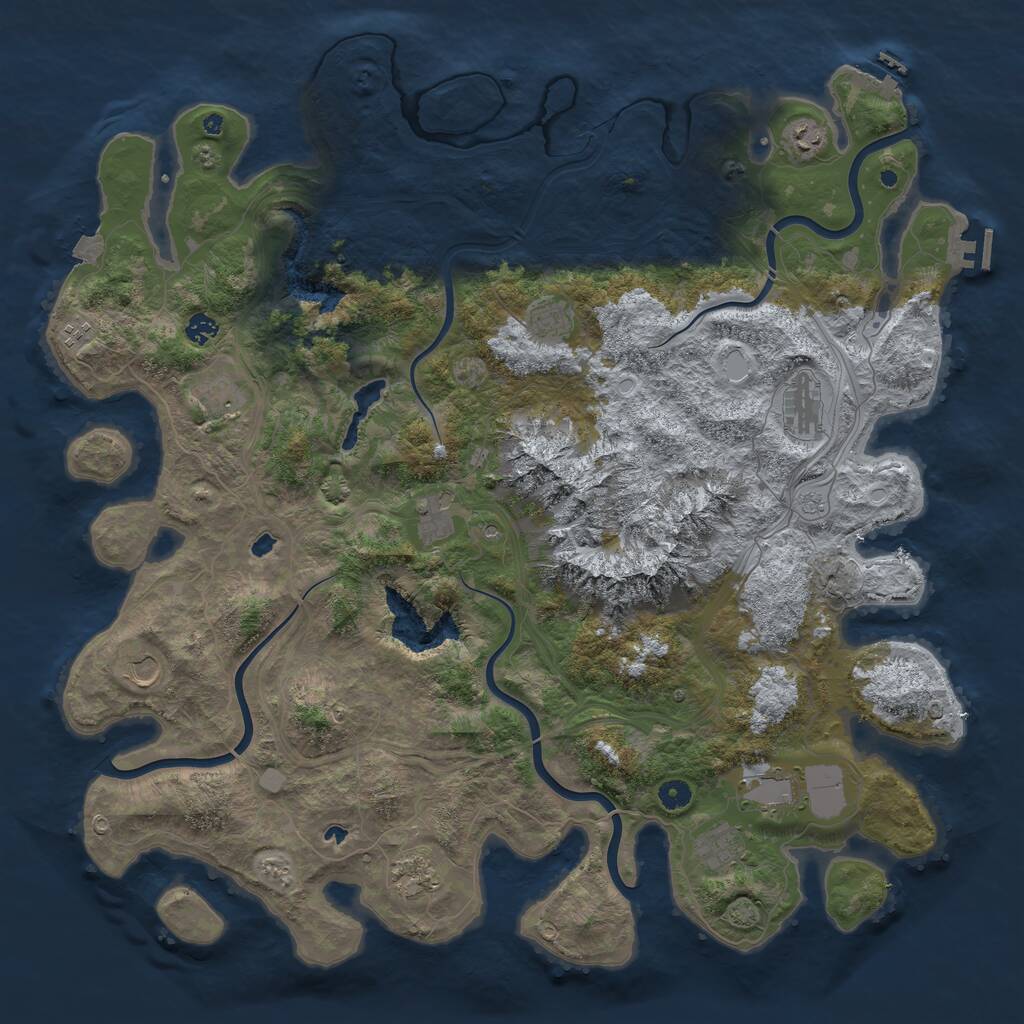 Rust Map: Procedural Map, Size: 5000, Seed: 166832868, 17 Monuments