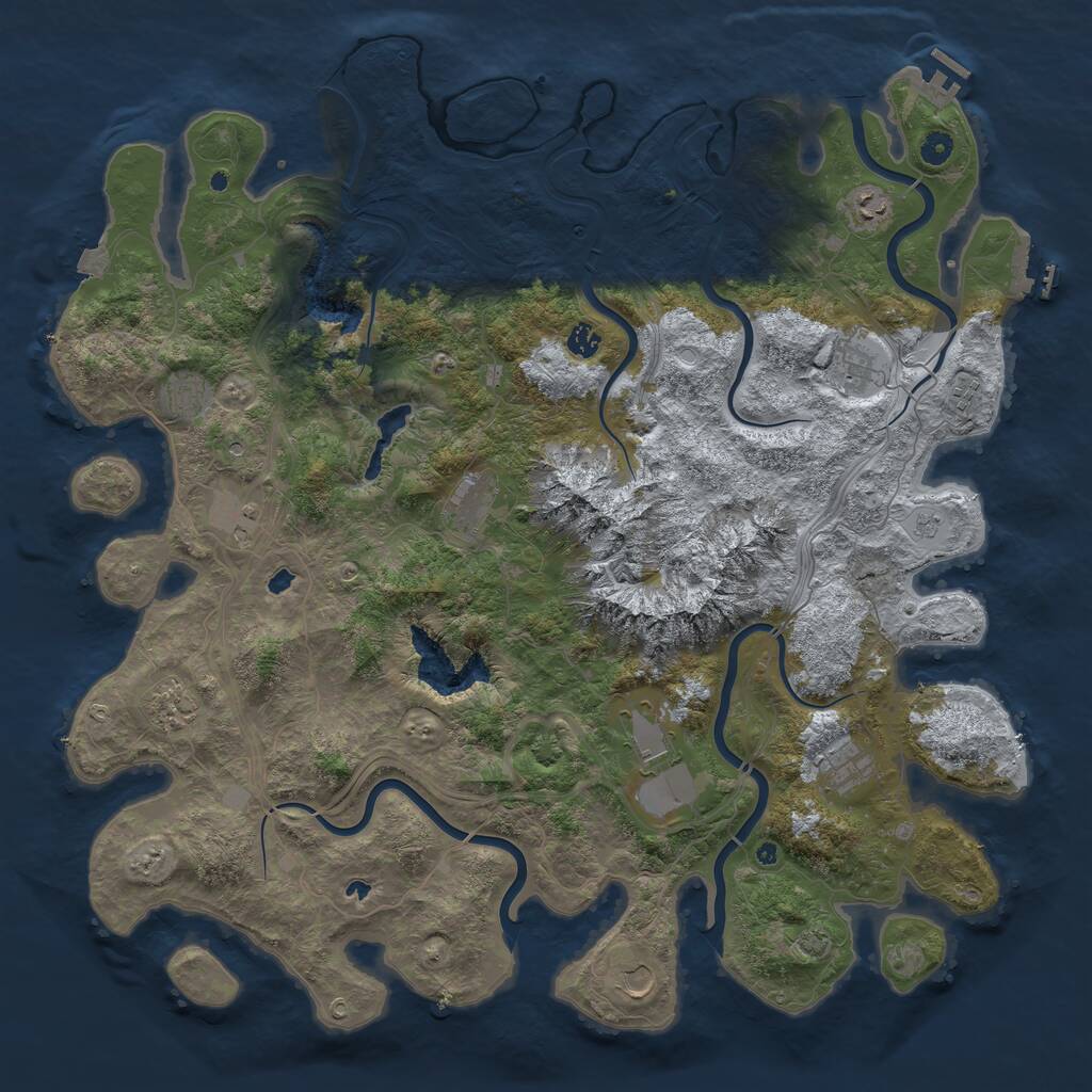 Rust Map: Procedural Map, Size: 5000, Seed: 166832868, 17 Monuments
