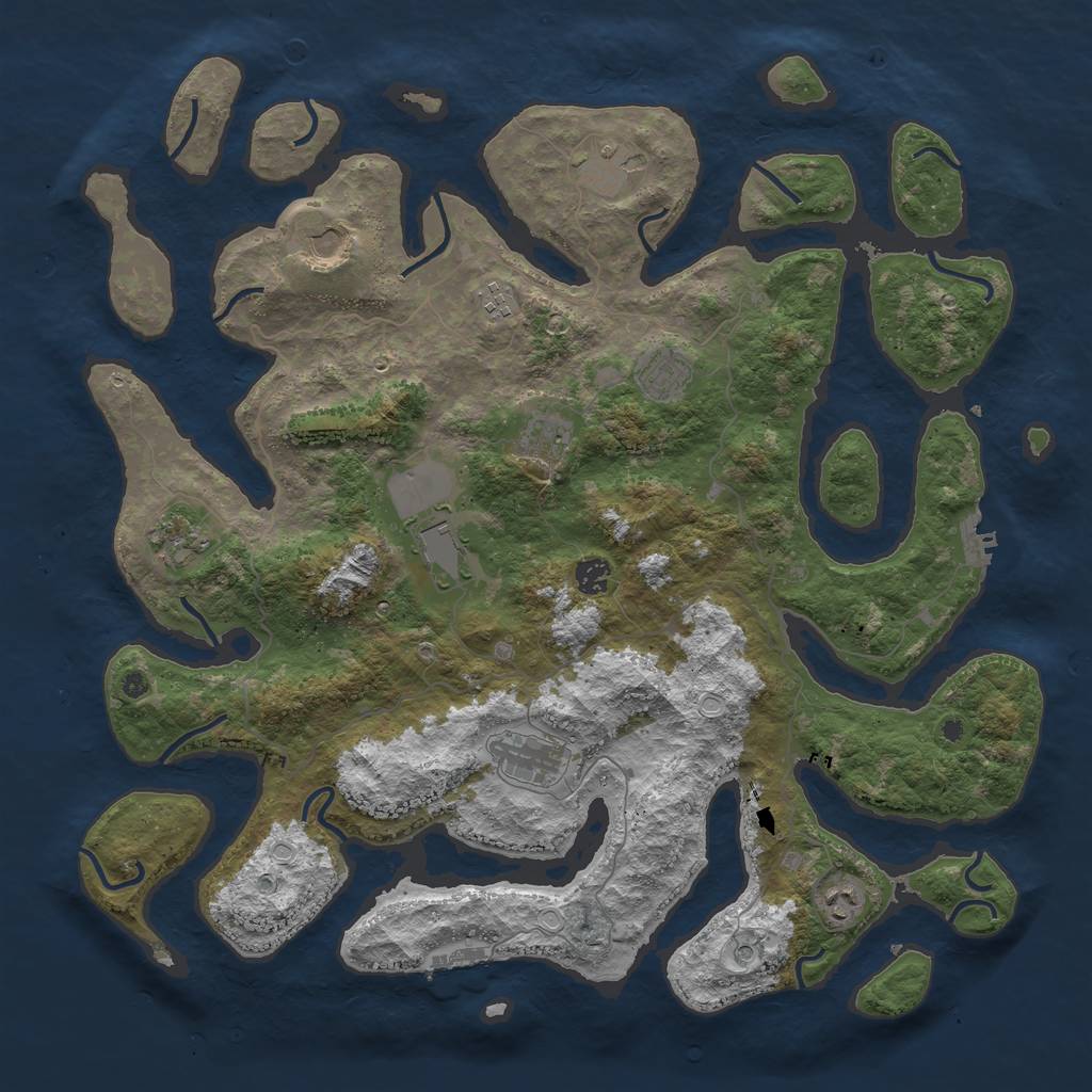 Rust Map: Procedural Map, Size: 4500, Seed: 635252353, 18 Monuments