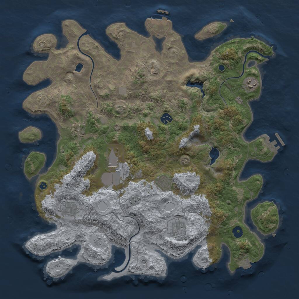 Rust Map: Procedural Map, Size: 4096, Seed: 1486012209, 14 Monuments