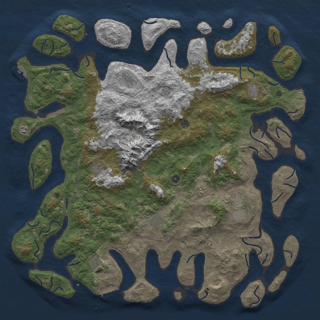 Rust Map: Procedural Map, Size: 6000, Seed: 9217, 19 Monuments