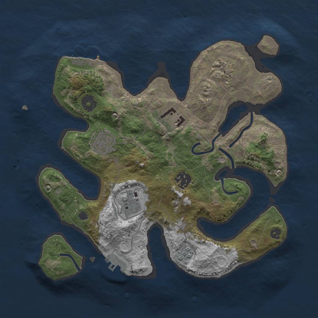 Rust Map: Procedural Map, Size: 3000, Seed: 1053372696, 13 Monuments