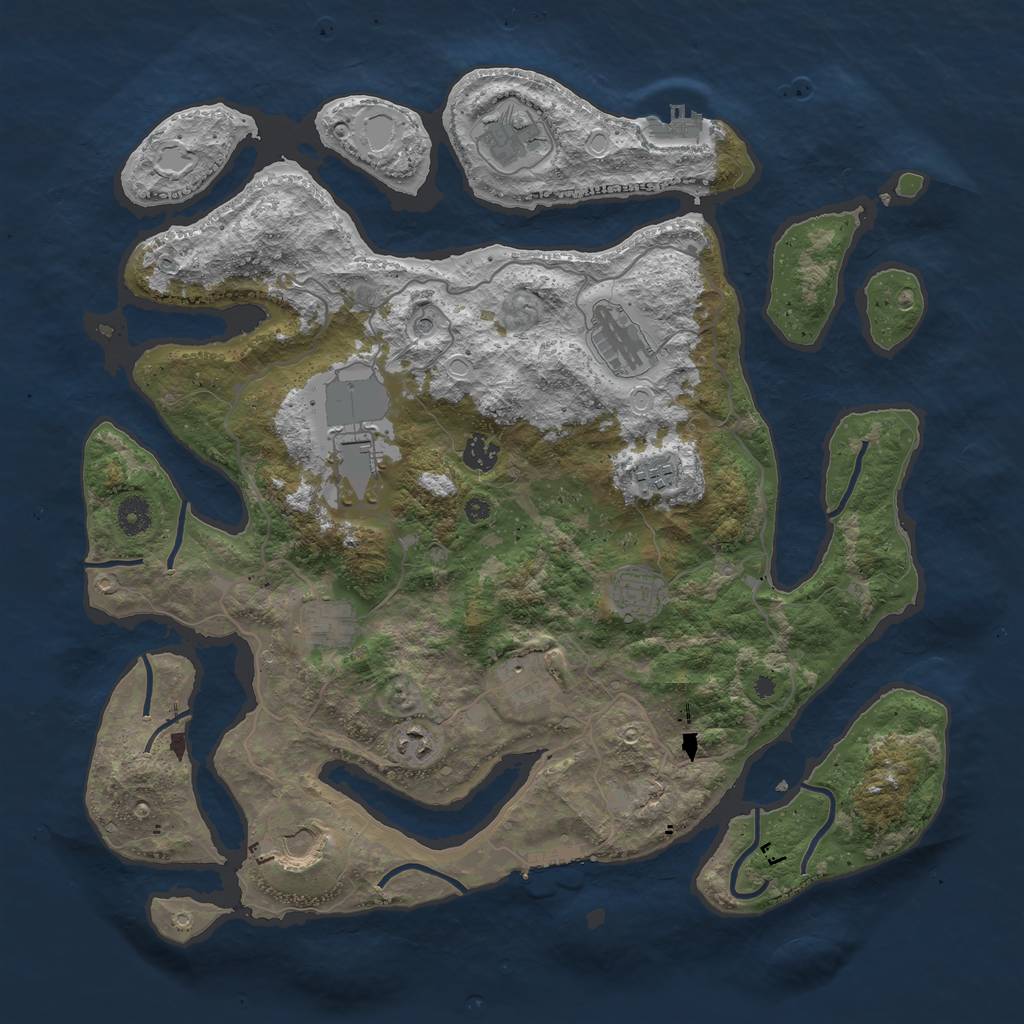 Rust Map: Procedural Map, Size: 4200, Seed: 11, 18 Monuments