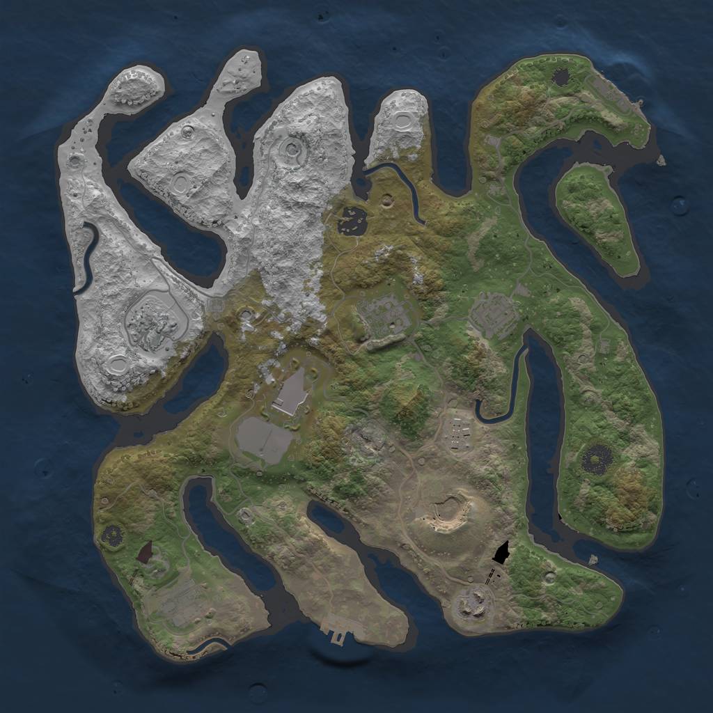 Rust Map: Procedural Map, Size: 3500, Seed: 6911420, 17 Monuments