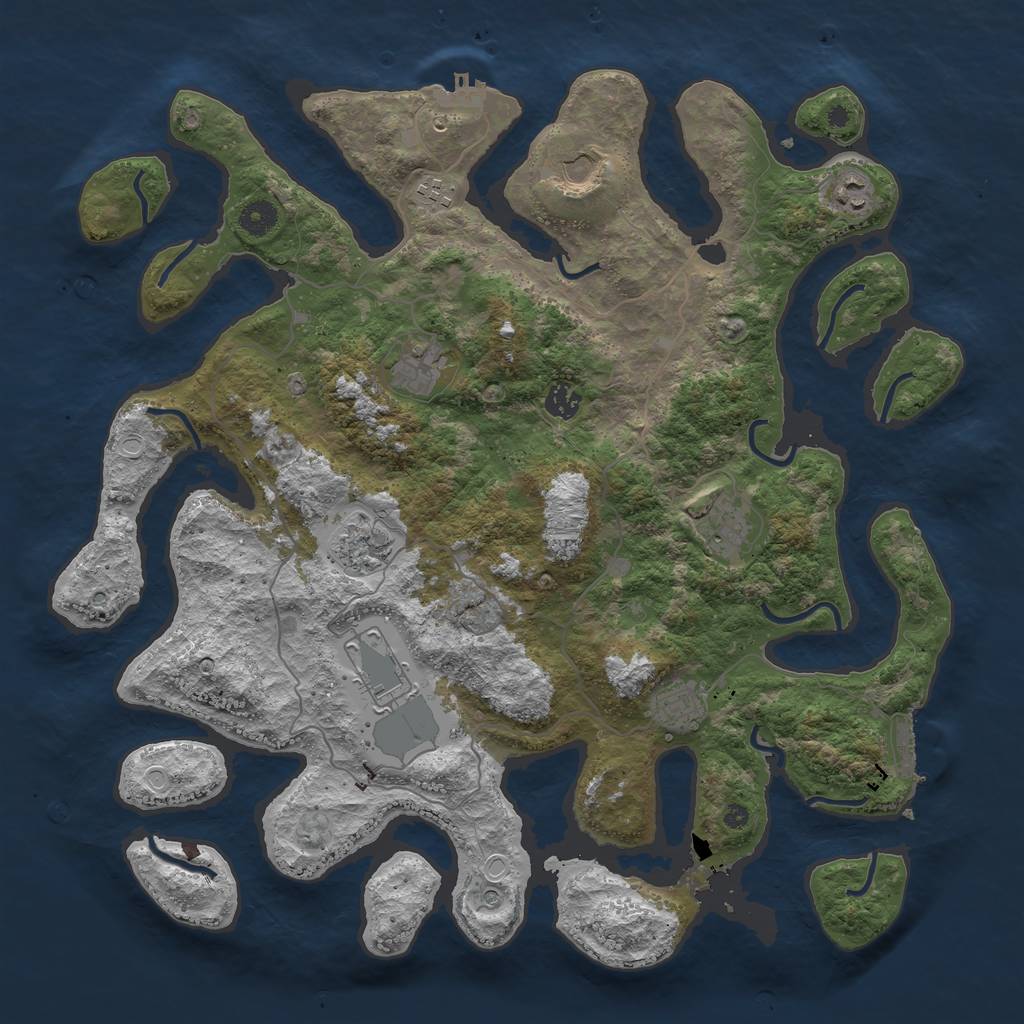 Rust Map: Procedural Map, Size: 4250, Seed: 4585165, 17 Monuments