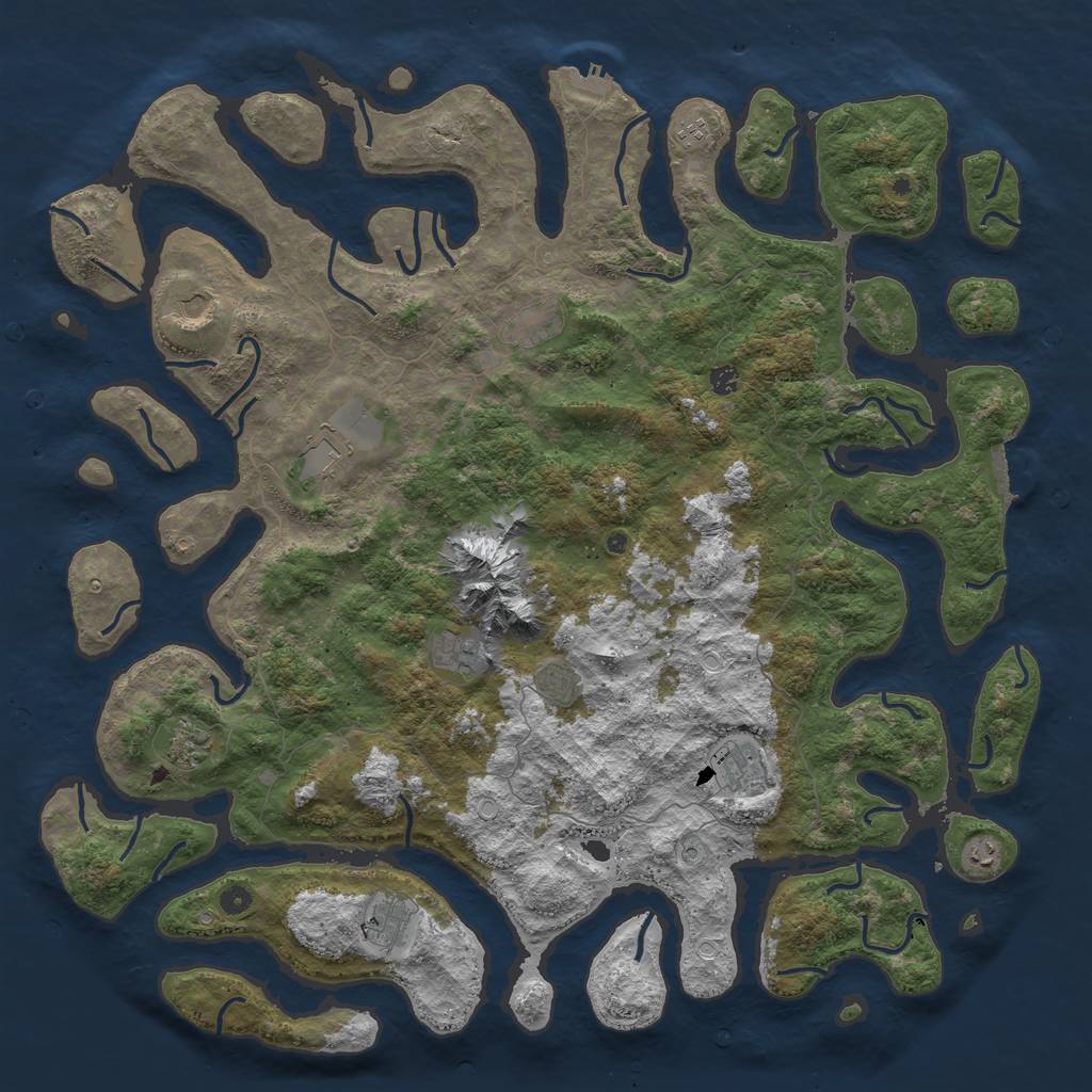 Rust Map: Procedural Map, Size: 5500, Seed: 67693, 19 Monuments