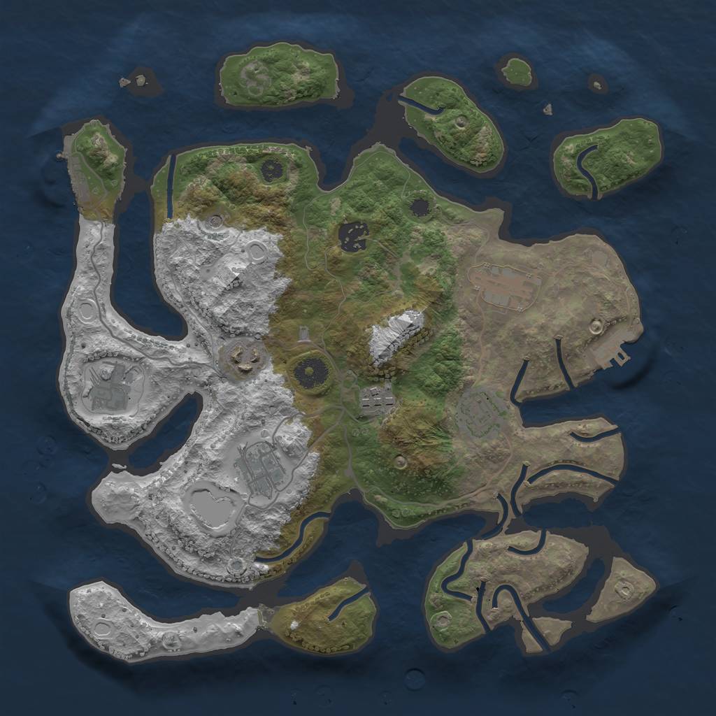 Rust Map: Procedural Map, Size: 3400, Seed: 1443515361, 15 Monuments