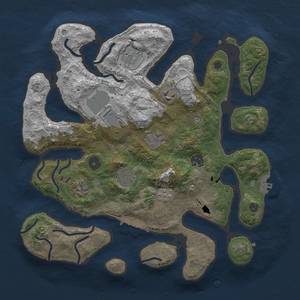 Thumbnail Rust Map: Procedural Map, Size: 3500, Seed: 5555555, 16 Monuments