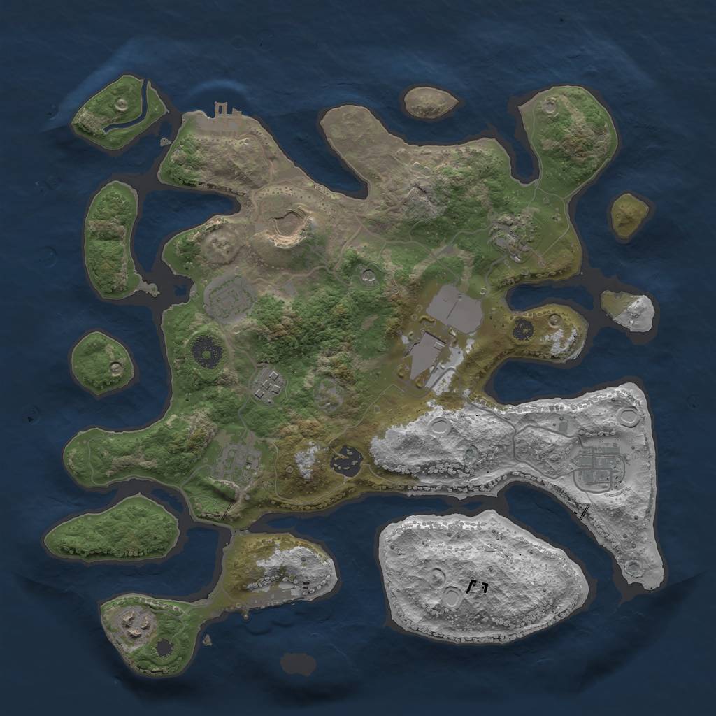 Rust Map: Procedural Map, Size: 3500, Seed: 1812130141, 17 Monuments