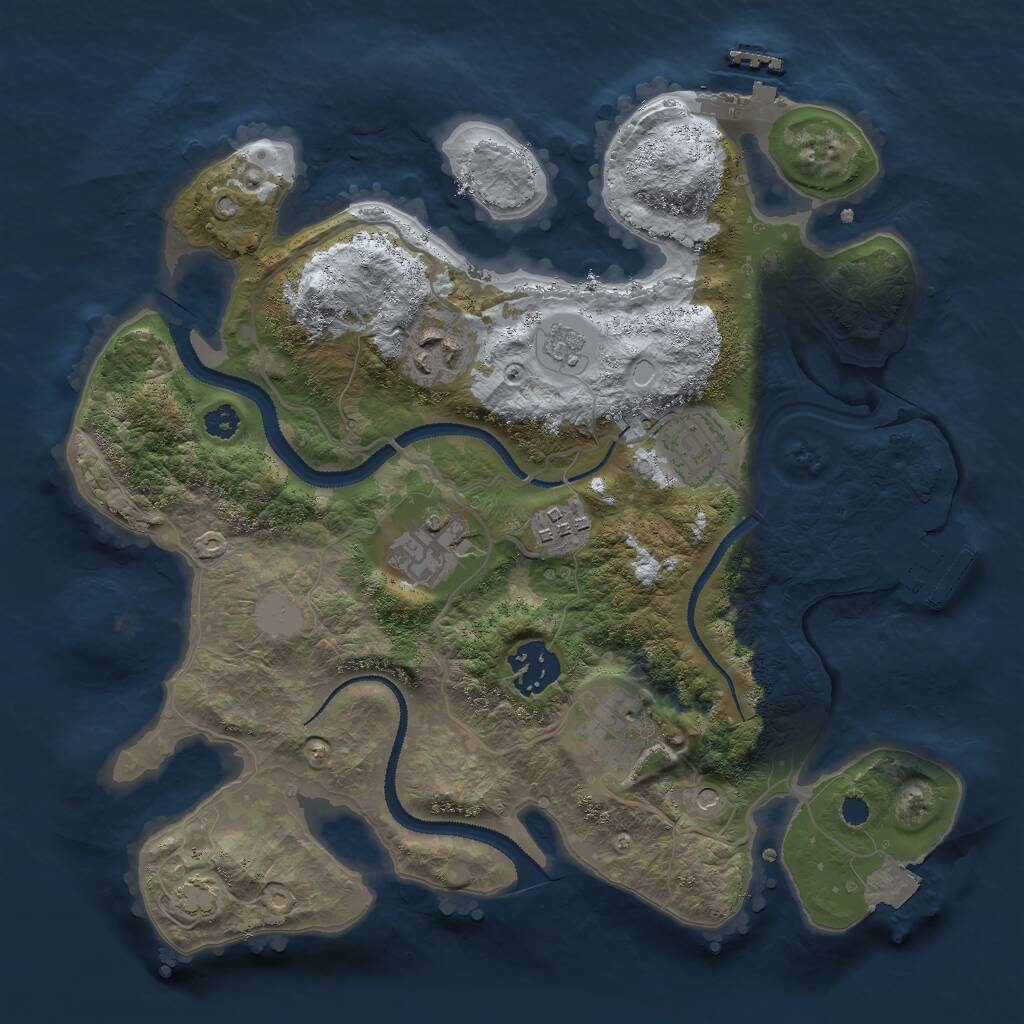 Rust Map: Procedural Map, Size: 3000, Seed: 53985, 12 Monuments