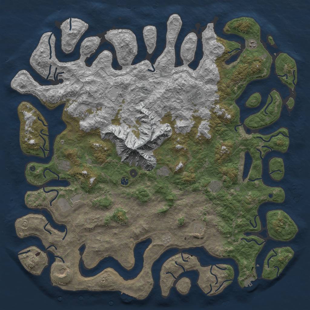 Rust Map: Procedural Map, Size: 6000, Seed: 1035118265, 19 Monuments