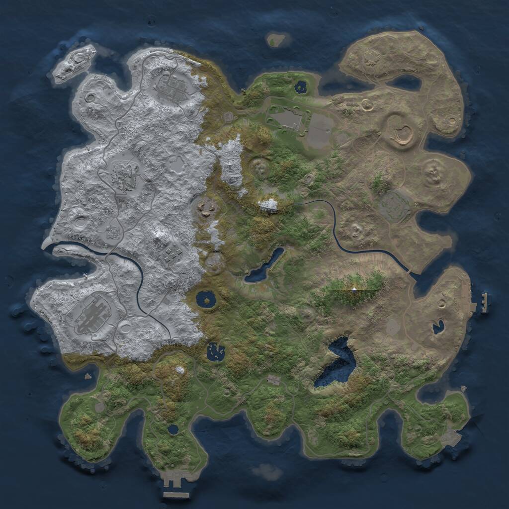 Rust Map: Procedural Map, Size: 4000, Seed: 694711825, 14 Monuments