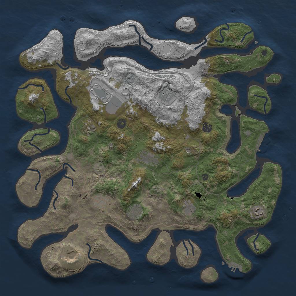 Rust Map: Procedural Map, Size: 4500, Seed: 440236805, 19 Monuments