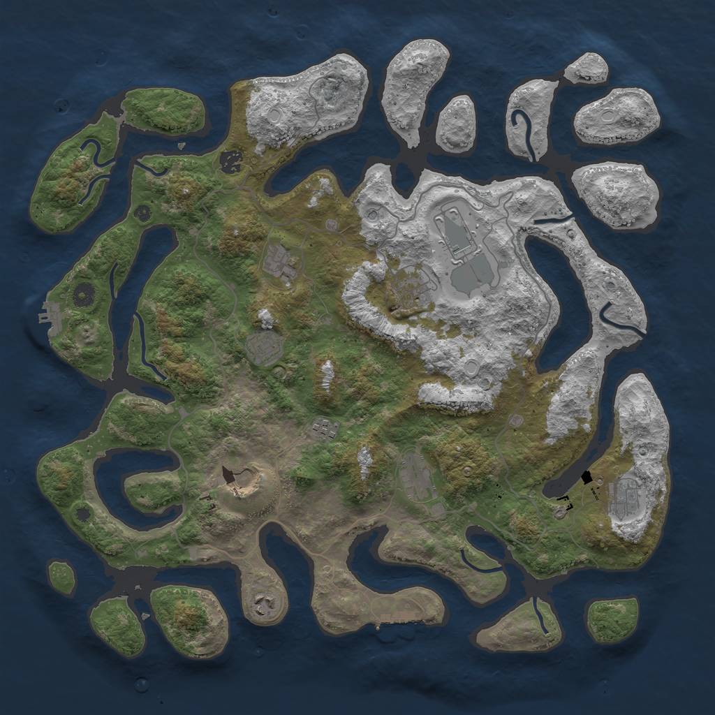 Rust Map: Procedural Map, Size: 4500, Seed: 641, 18 Monuments
