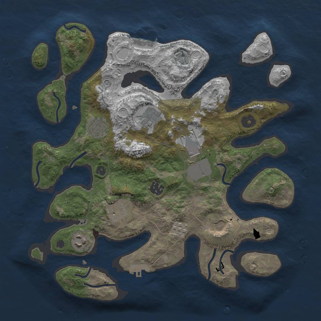 Rust Map: Procedural Map, Size: 3500, Seed: 567073551, 16 Monuments