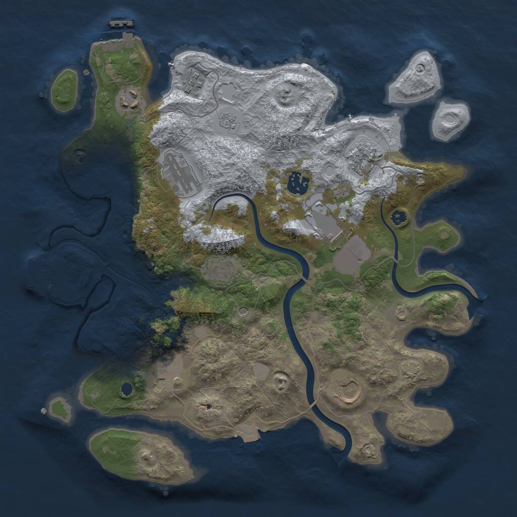 Rust Map: Procedural Map, Size: 3500, Seed: 567073551, 15 Monuments