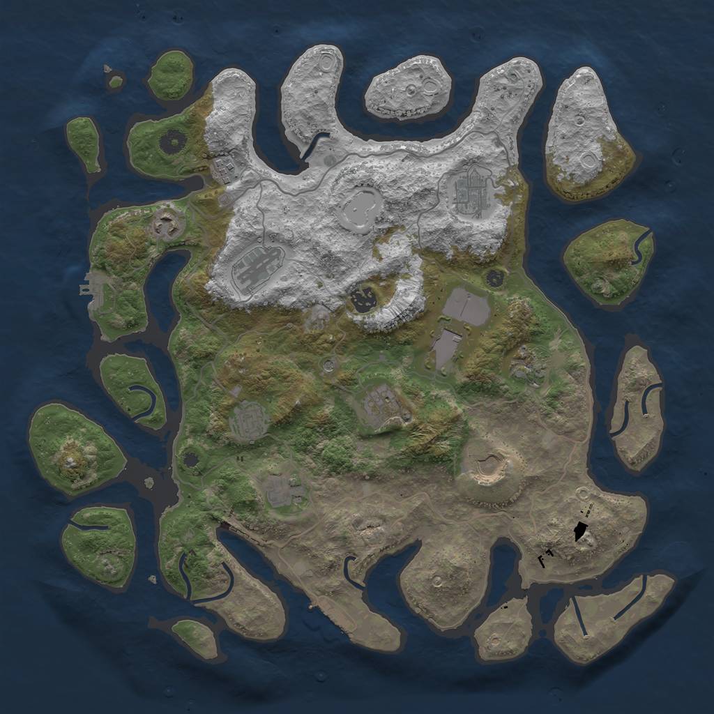 Rust Map: Procedural Map, Size: 4200, Seed: 1611954401, 19 Monuments