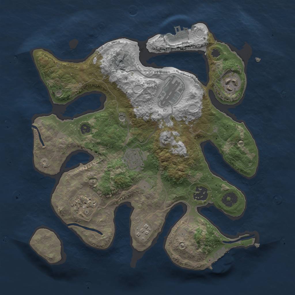 Rust Map: Procedural Map, Size: 3000, Seed: 152309, 14 Monuments