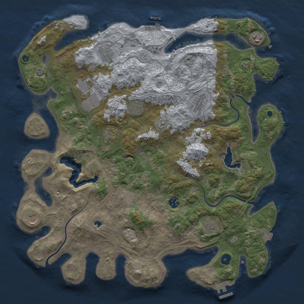 Rust Map: Procedural Map, Size: 4400, Seed: 12581, 17 Monuments