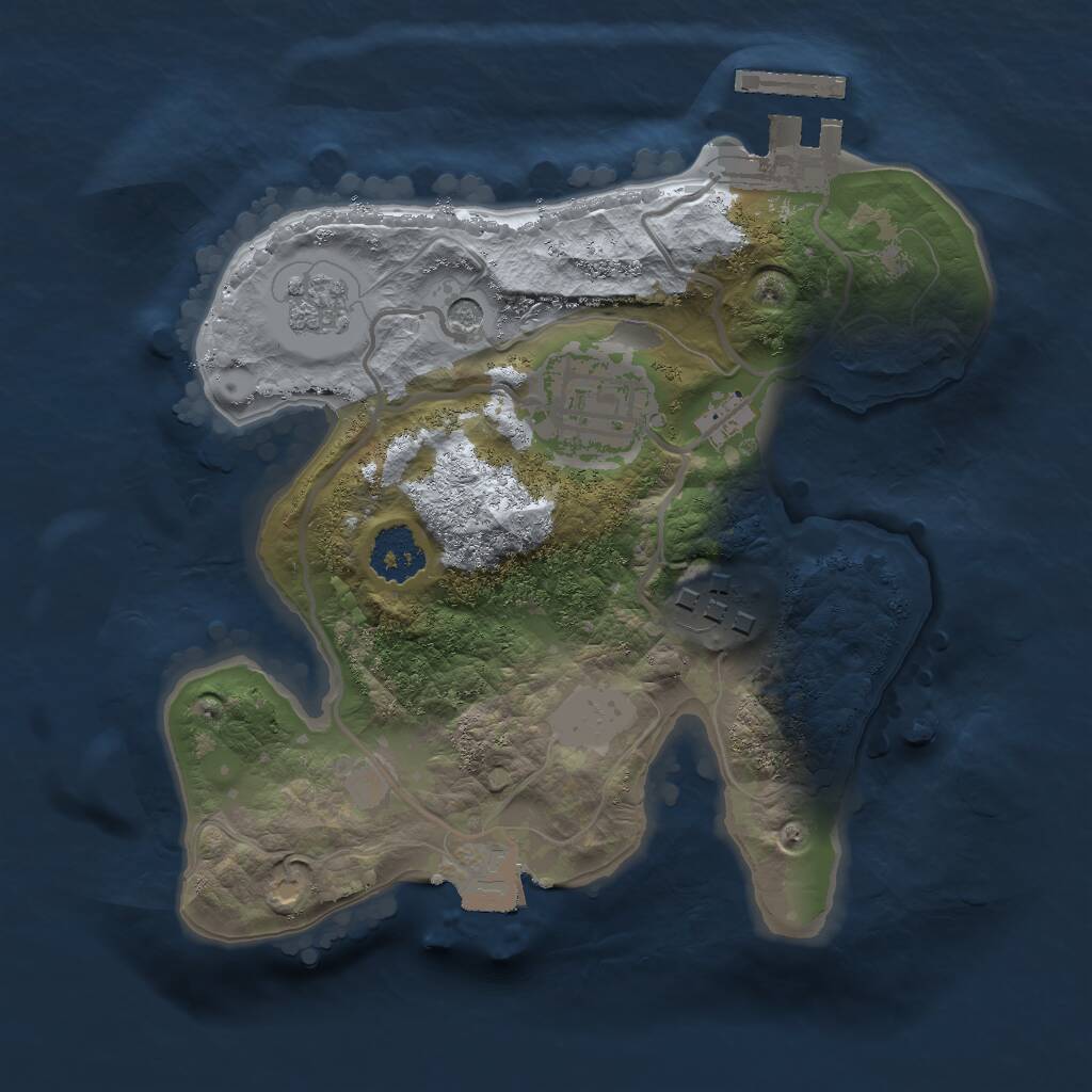 Rust Map: Procedural Map, Size: 2000, Seed: 1918804420, 6 Monuments
