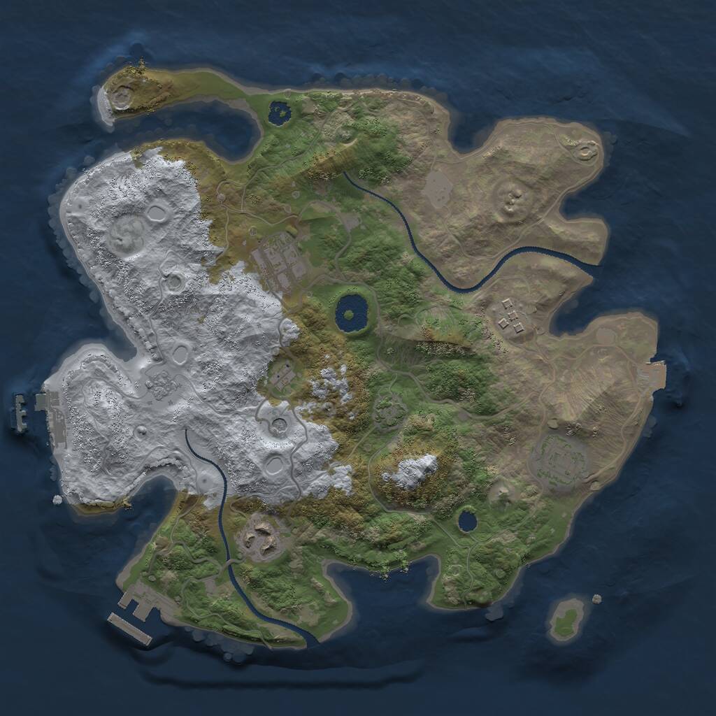 Rust Map: Procedural Map, Size: 3000, Seed: 1568209070, 10 Monuments