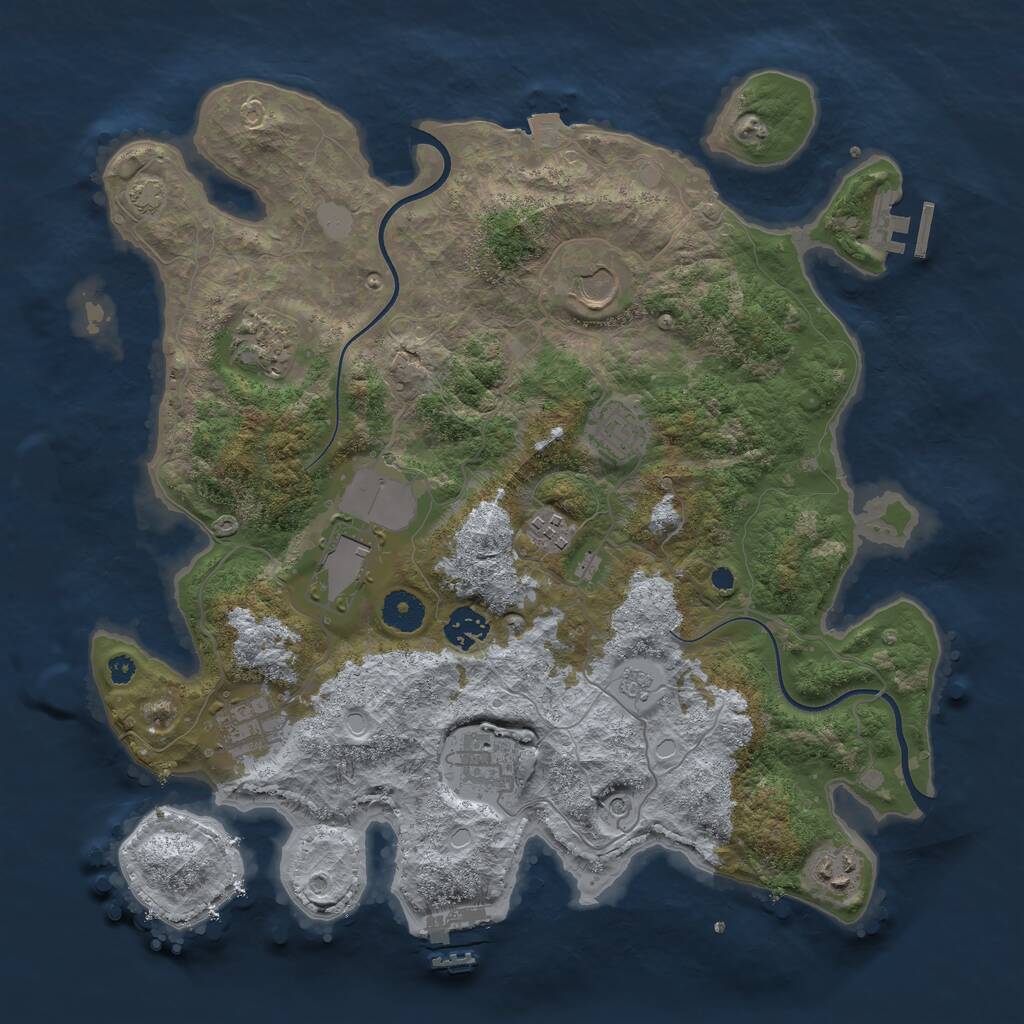 Rust Map: Procedural Map, Size: 3700, Seed: 670693782, 15 Monuments