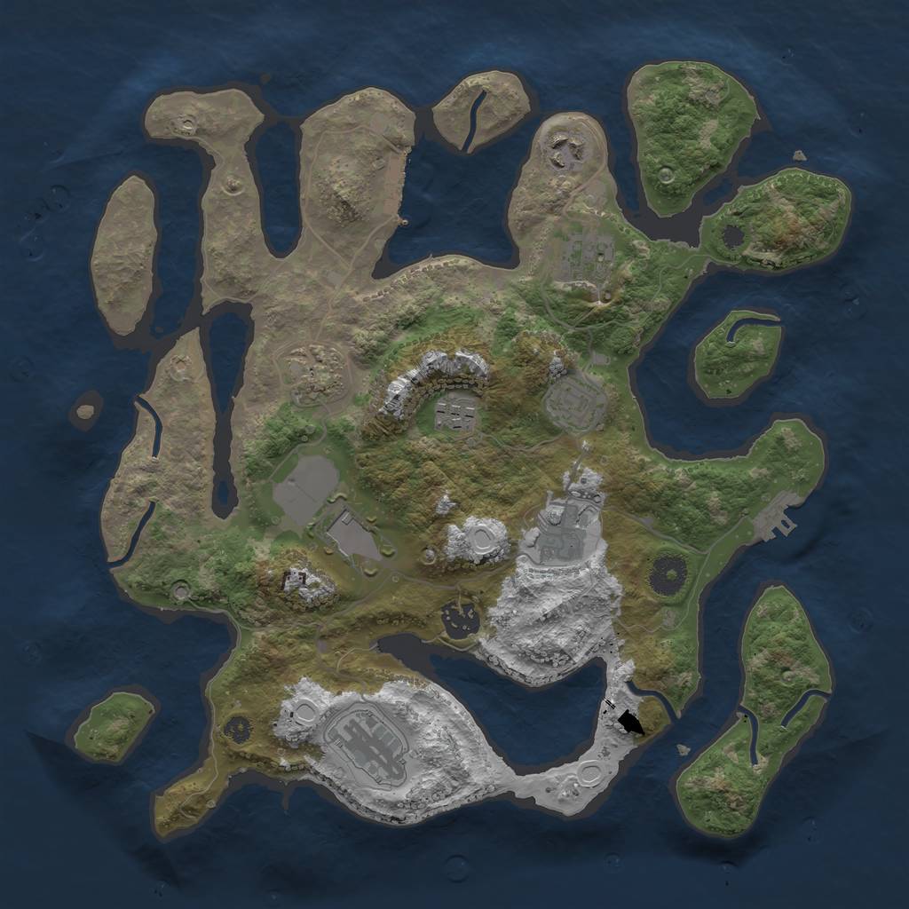 Rust Map: Procedural Map, Size: 3548, Seed: 342, 16 Monuments