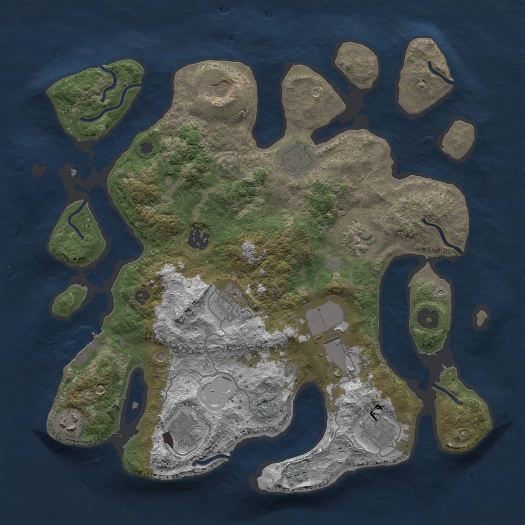 Rust Map: Procedural Map, Size: 3672, Seed: 536656, 17 Monuments