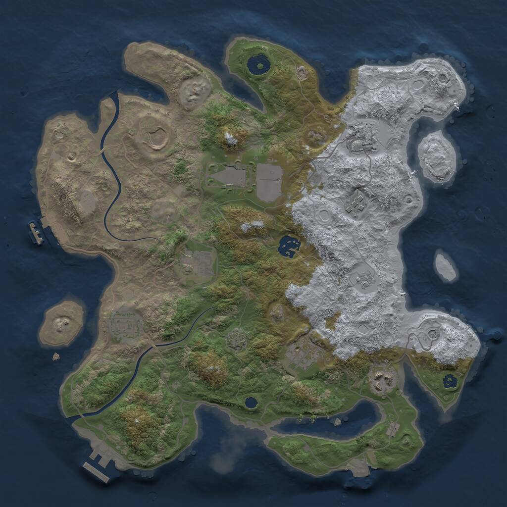 Rust Map: Procedural Map, Size: 3500, Seed: 1905995676, 15 Monuments