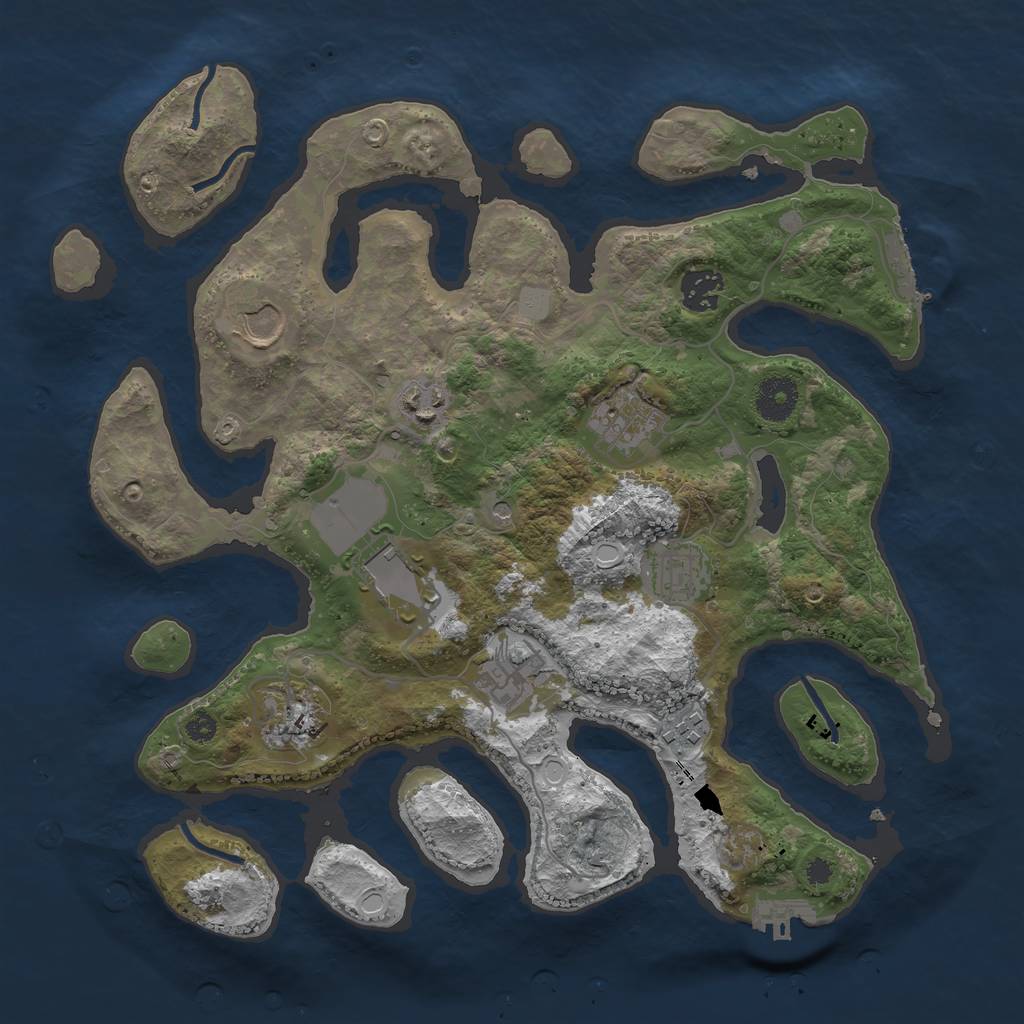 Rust Map: Procedural Map, Size: 3506, Seed: 267, 17 Monuments