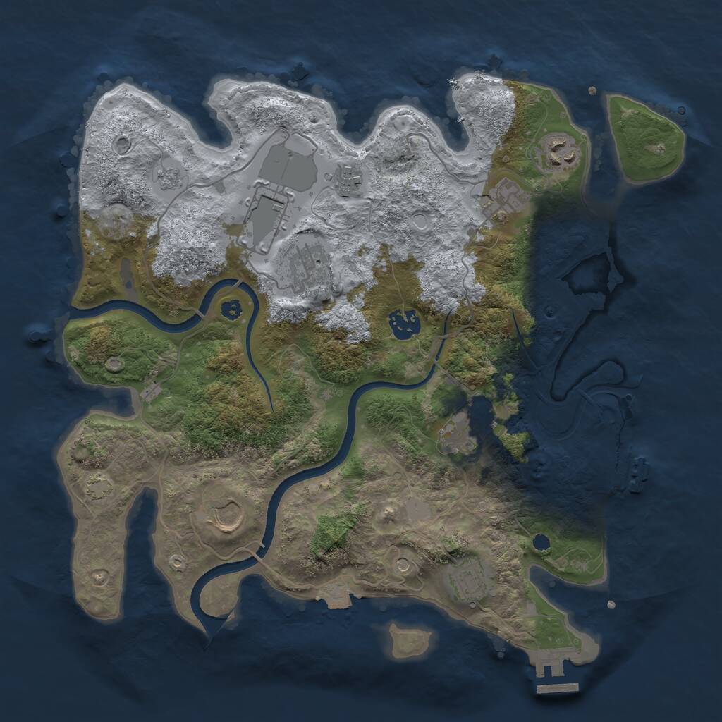 Rust Map: Procedural Map, Size: 3500, Seed: 508951376, 15 Monuments