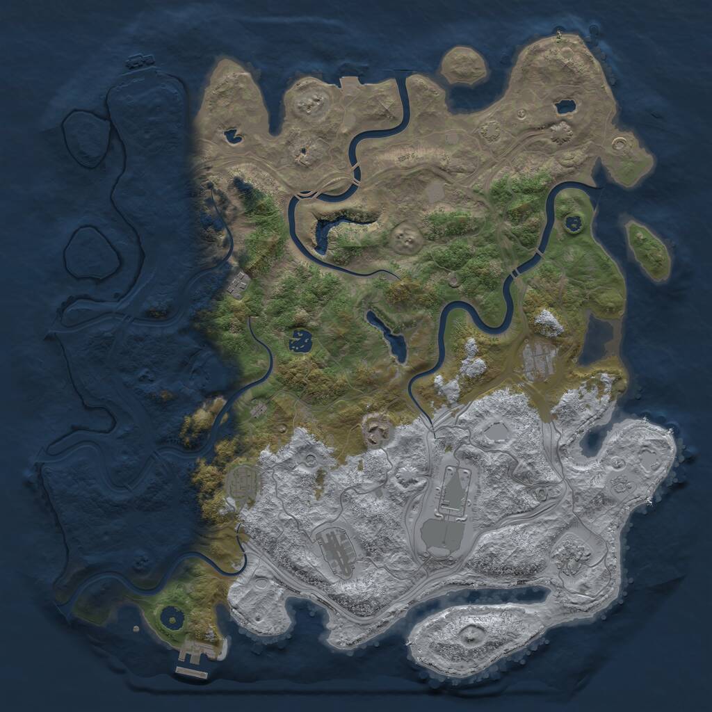 Rust Map: Procedural Map, Size: 4500, Seed: 3337, 14 Monuments