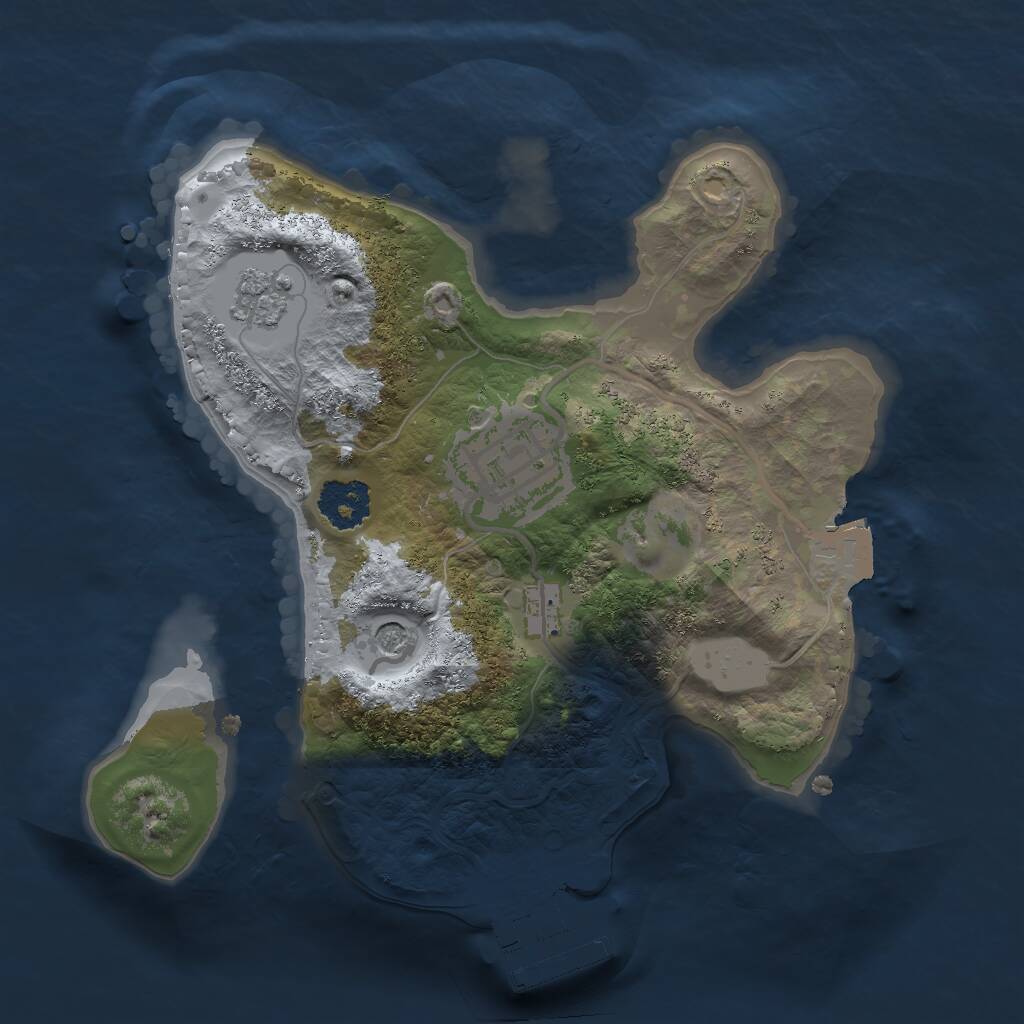 Rust Map: Procedural Map, Size: 2000, Seed: 1070783, 5 Monuments