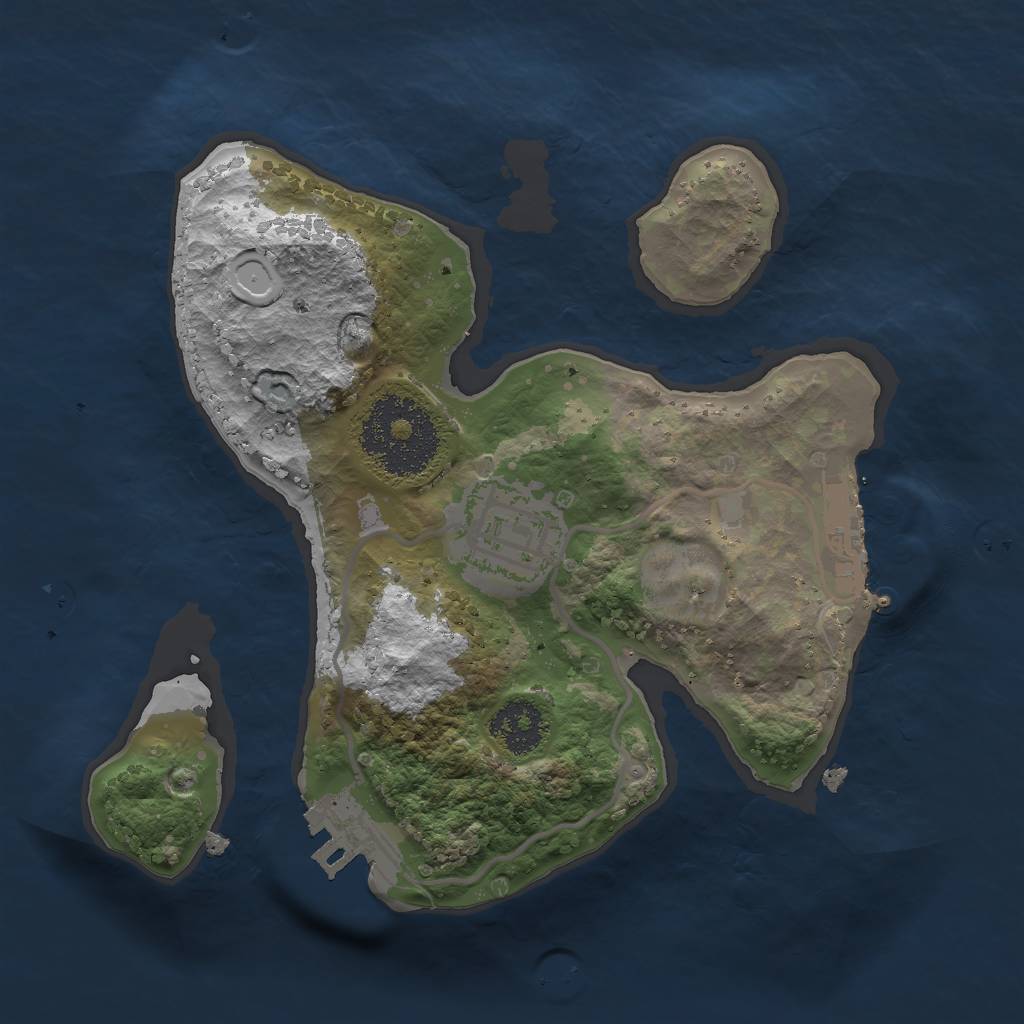 Rust Map: Procedural Map, Size: 2000, Seed: 1070783, 8 Monuments