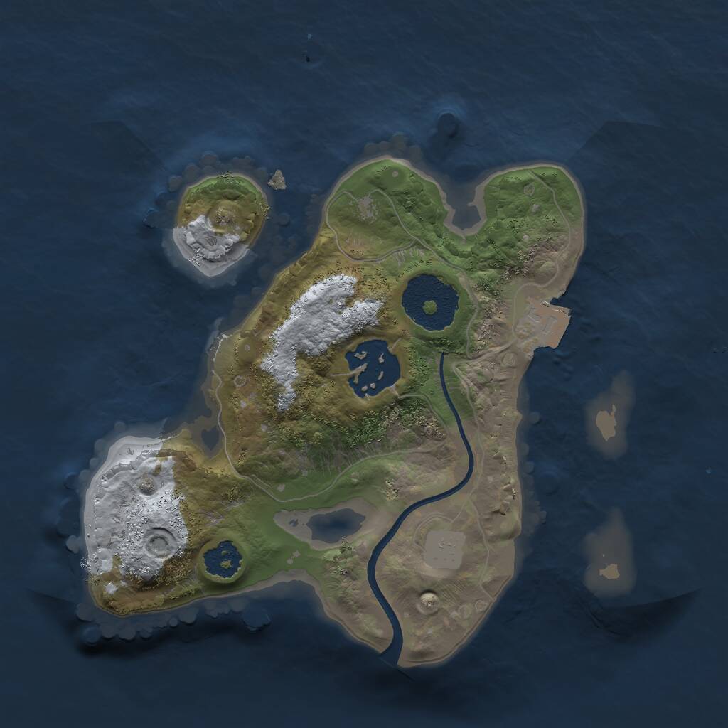 Rust Map: Procedural Map, Size: 2000, Seed: 78564, 2 Monuments