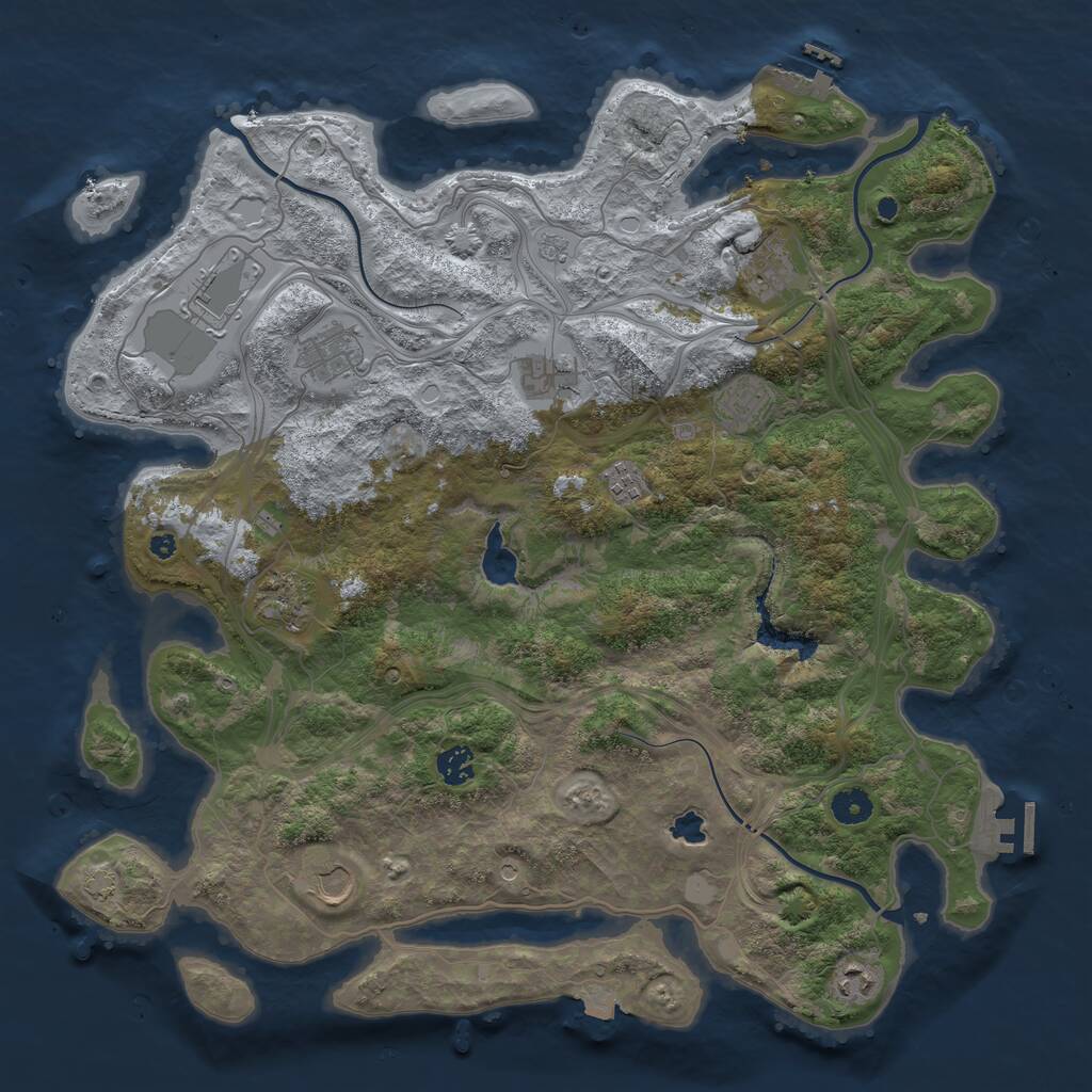 Rust Map: Procedural Map, Size: 4250, Seed: 1835020547, 16 Monuments