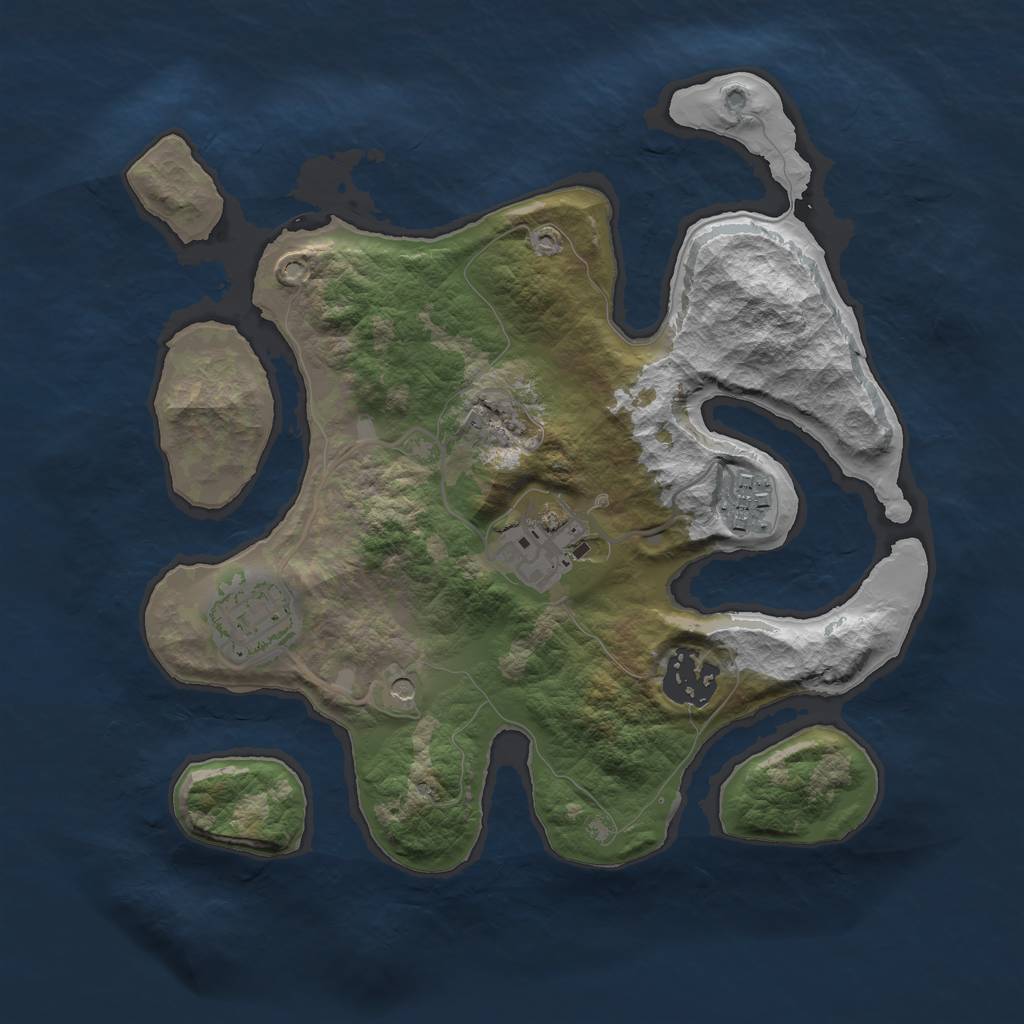 Rust Map: Barren, Size: 2700, Seed: 1386, 7 Monuments