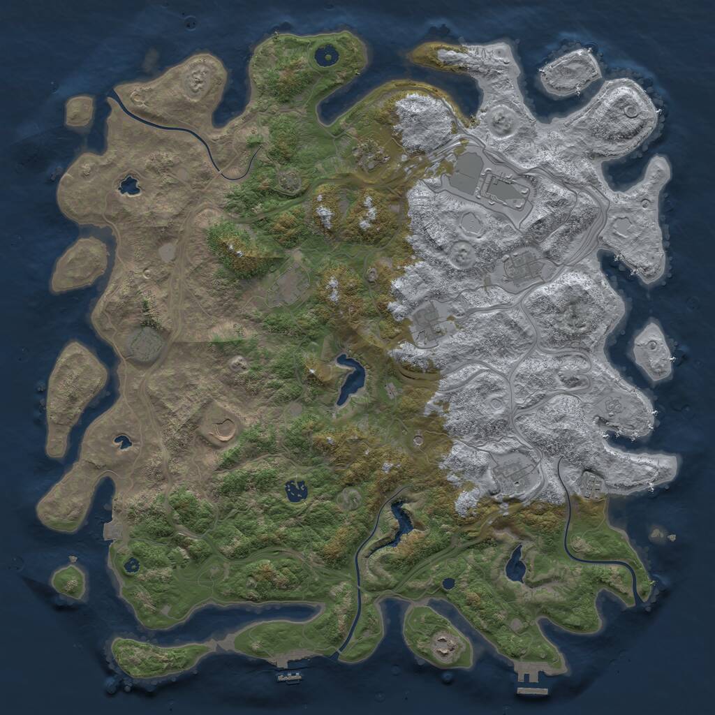 Rust Map: Procedural Map, Size: 4750, Seed: 943507889, 17 Monuments
