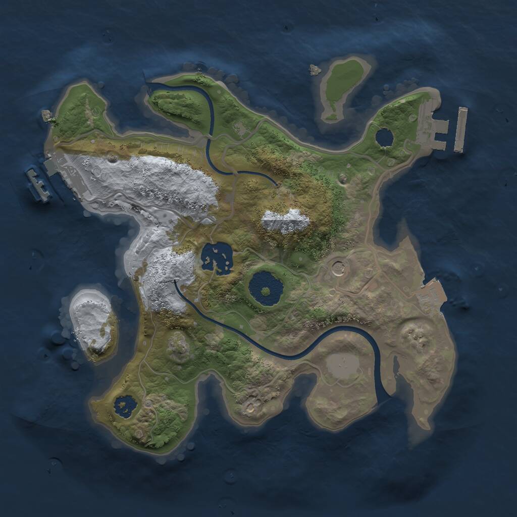 Rust Map: Procedural Map, Size: 2311, Seed: 130, 5 Monuments