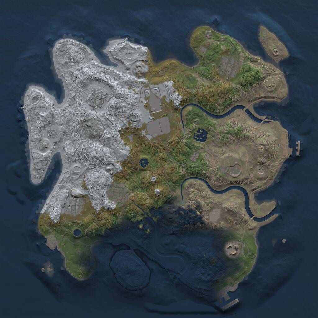 Rust Map: Procedural Map, Size: 3500, Seed: 69309269, 15 Monuments