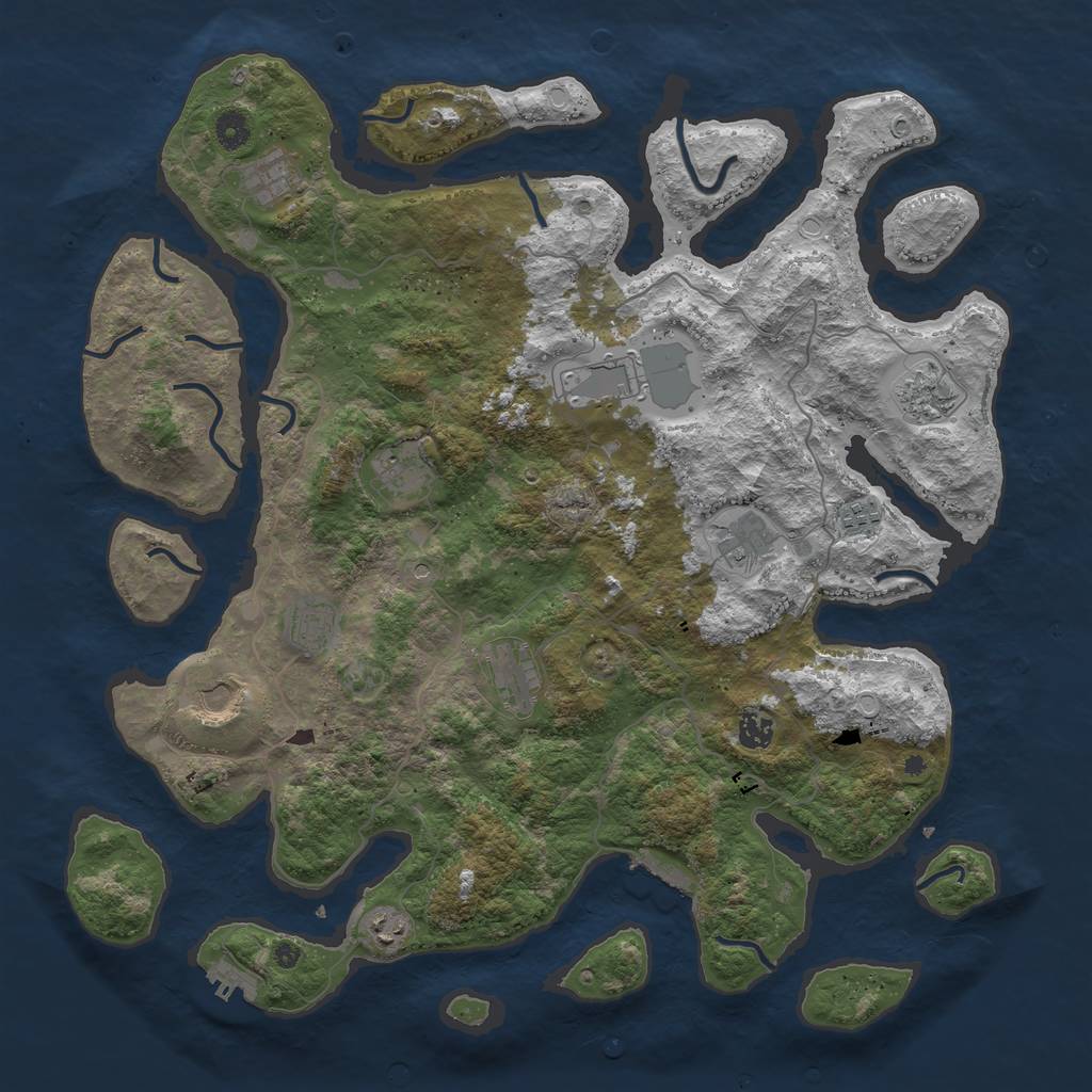 Rust Map: Procedural Map, Size: 4501, Seed: 32221, 19 Monuments