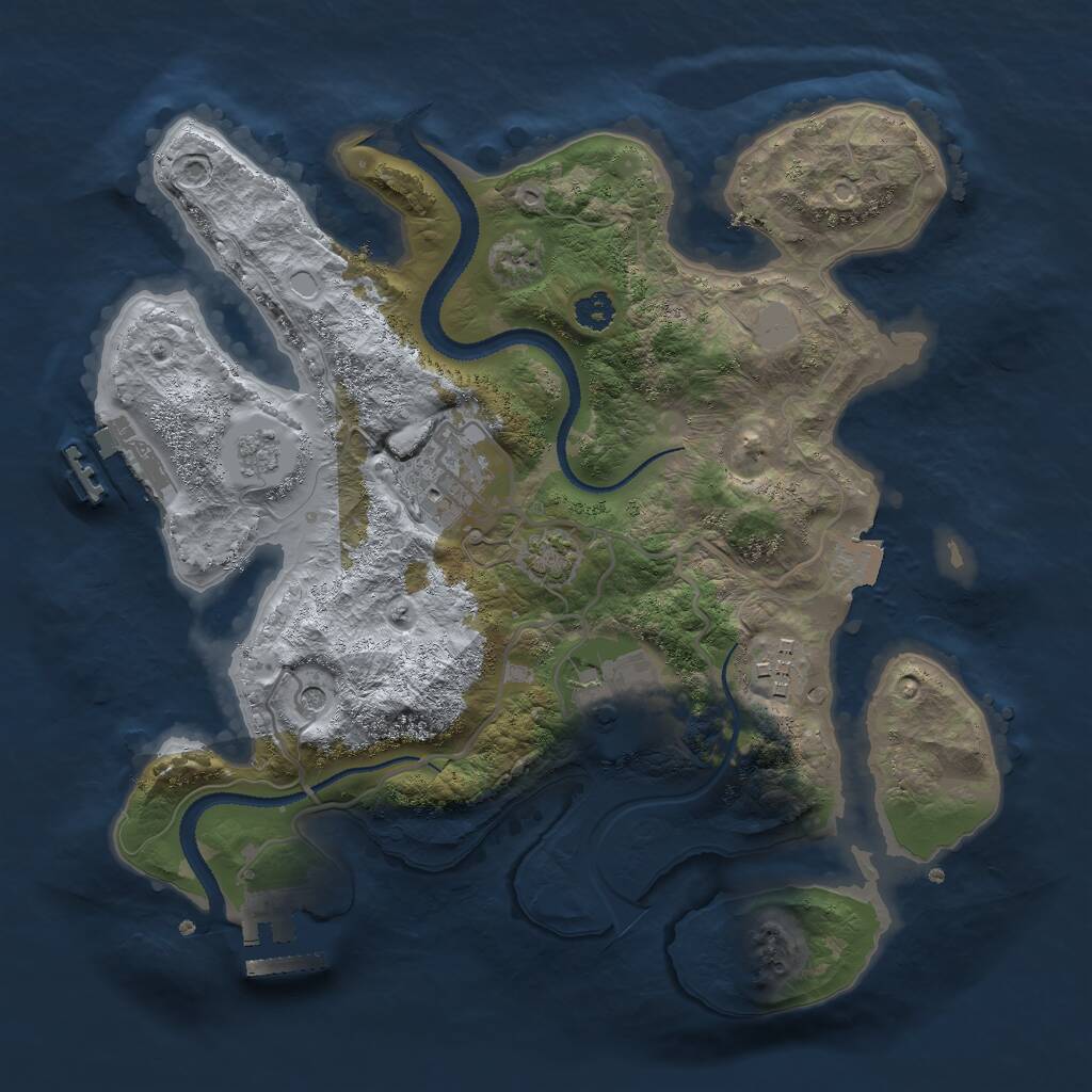 Rust Map: Procedural Map, Size: 2800, Seed: 56763, 9 Monuments