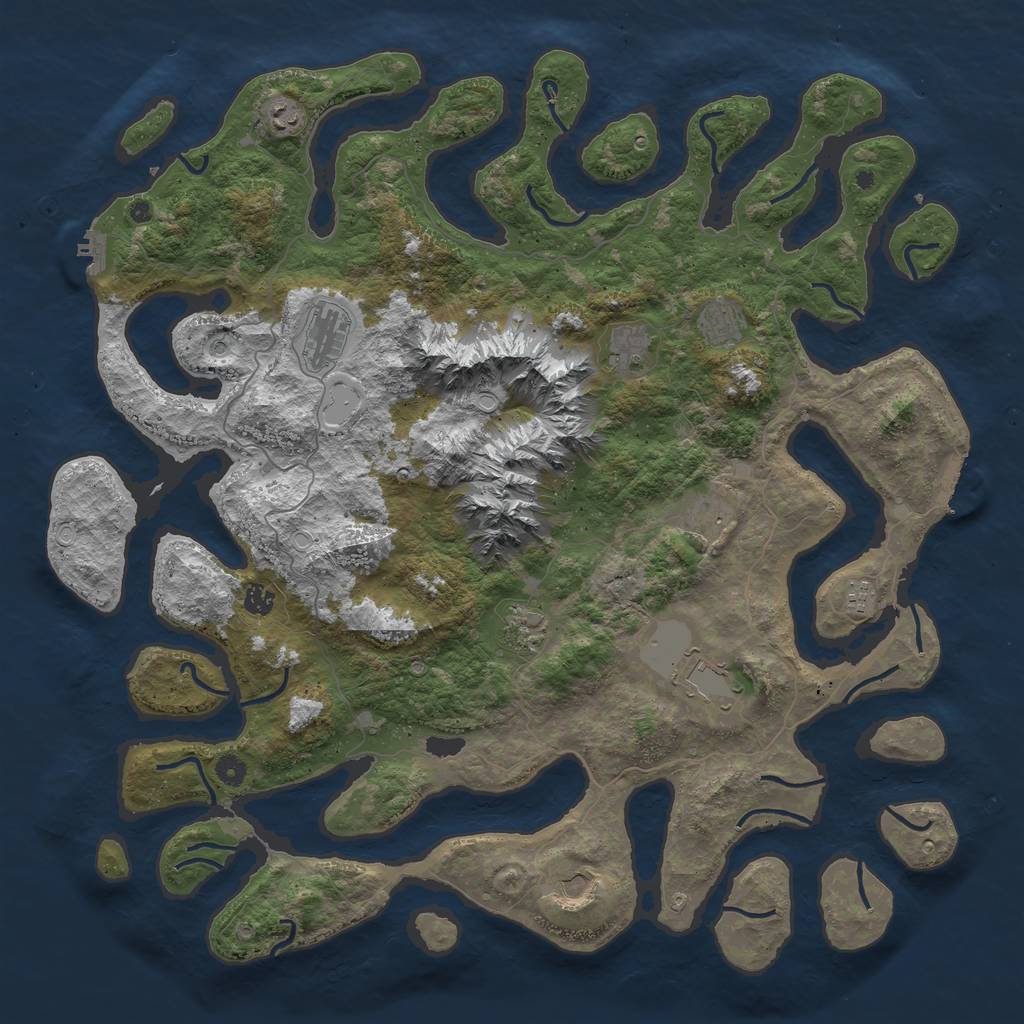 Rust Map: Procedural Map, Size: 5000, Seed: 67688, 18 Monuments