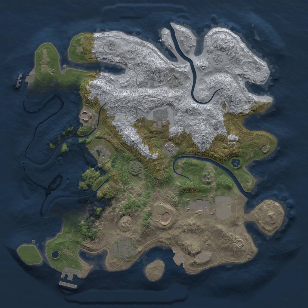 Rust Map: Procedural Map, Size: 3500, Seed: 1941315372, 13 Monuments
