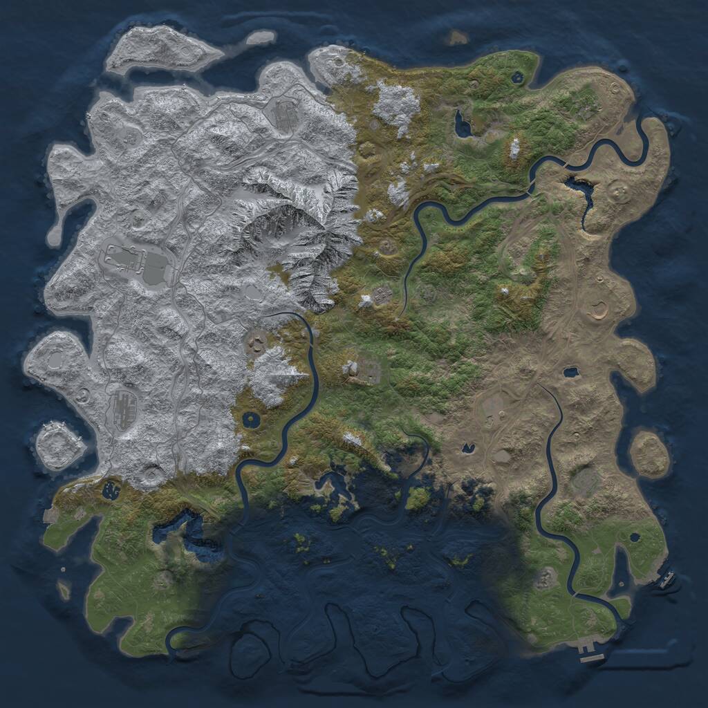 Rust Map: Procedural Map, Size: 6000, Seed: 342588711, 17 Monuments
