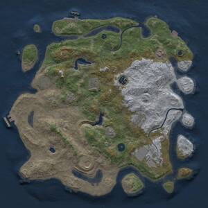 Thumbnail Rust Map: Procedural Map, Size: 4000, Seed: 1258169963, 14 Monuments