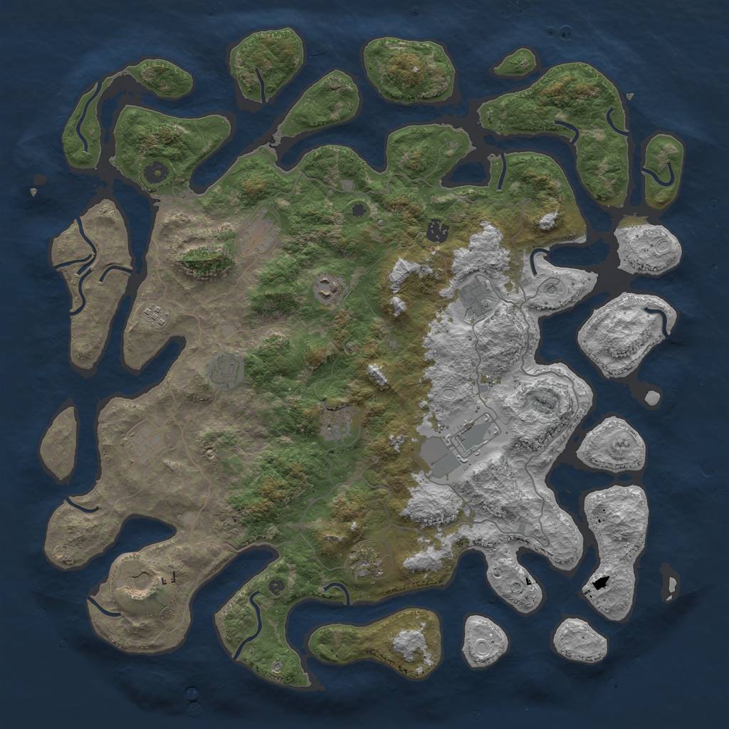 Rust Map: Procedural Map, Size: 4750, Seed: 12874, 17 Monuments