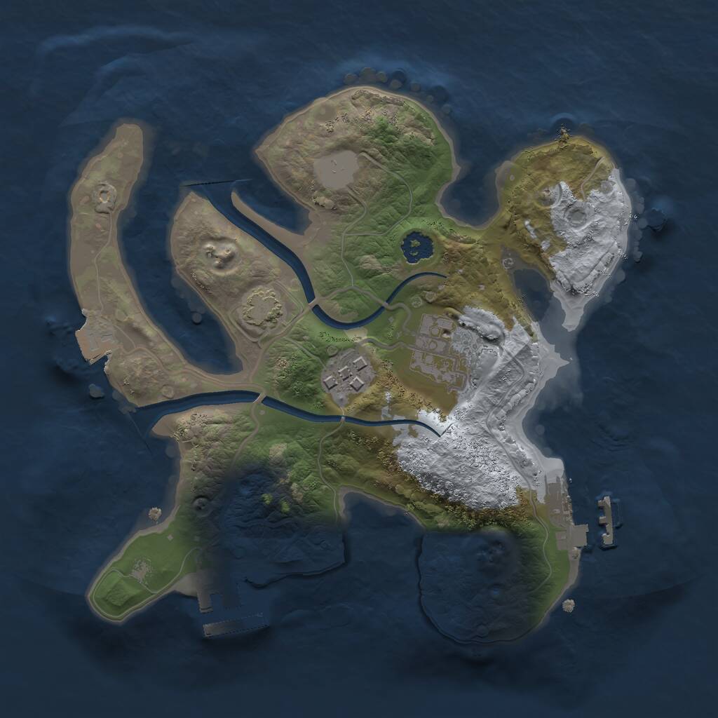 Rust Map: Procedural Map, Size: 2300, Seed: 7069, 6 Monuments
